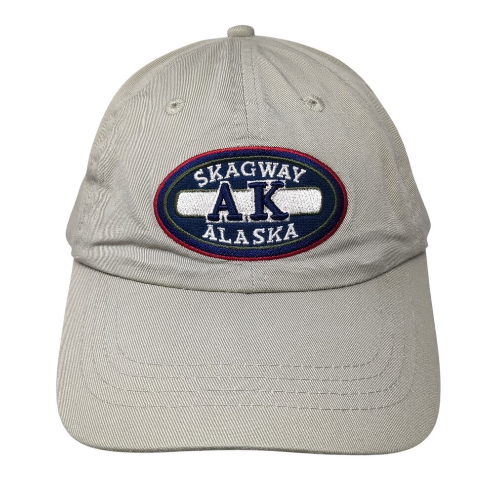 Skagway Alaska Slideback Baseball Cap Brown One Size Adjustable Embroidered